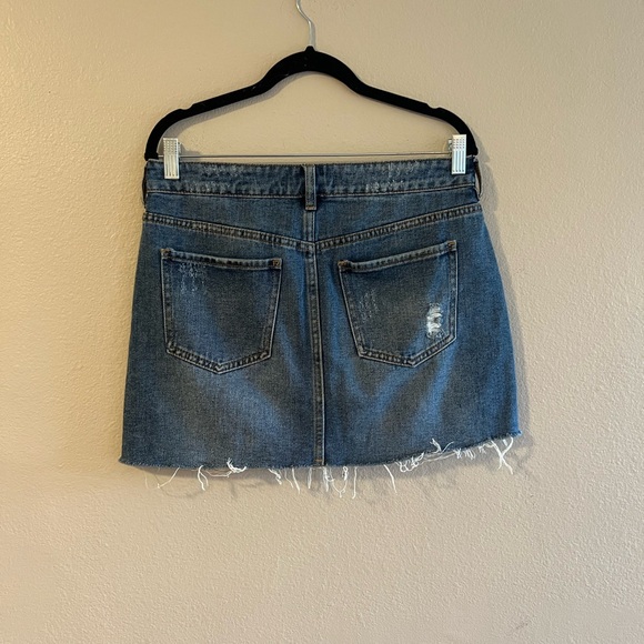 PacSun Blue Distressed Jean Skirt - Picture 2 of 8